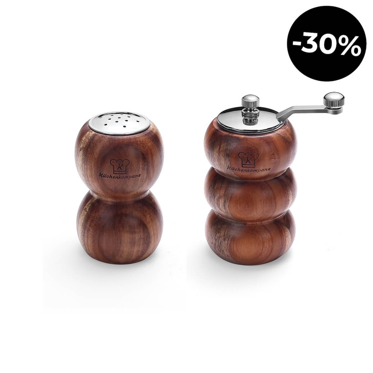 Saltströare & pepparkvarn – 2-pack i akaciaträ