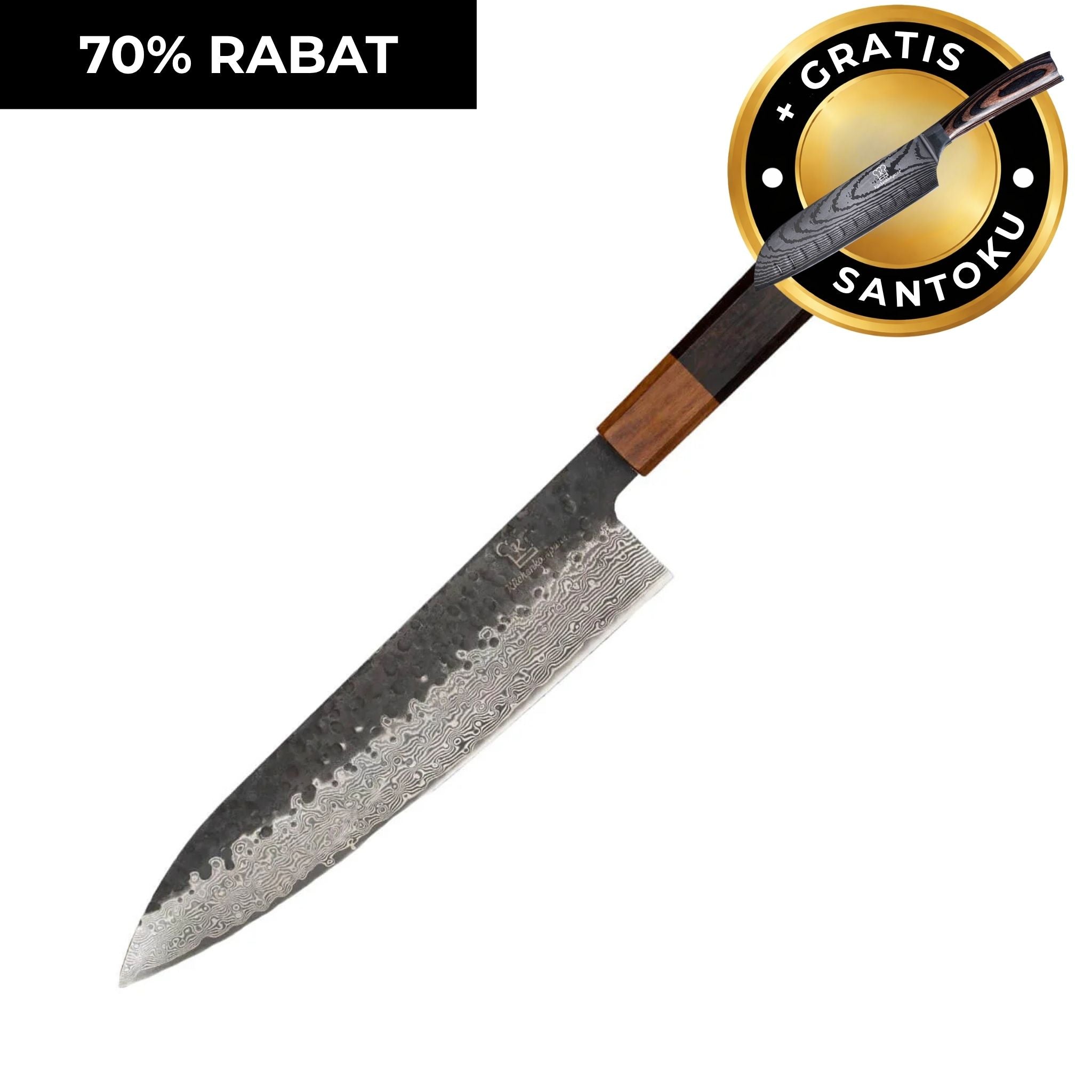 Shikku kockkniv + Gratis Santoku