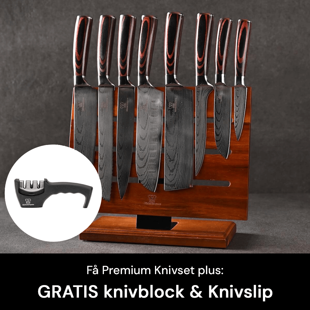 Premium Knivset (+ GRATIS Knivblock & Knivslip)