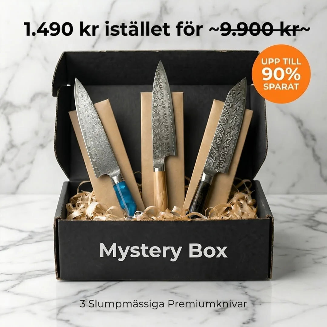 Mystery Box S / 3 slumpmässigt utvalda premiumköksknivar