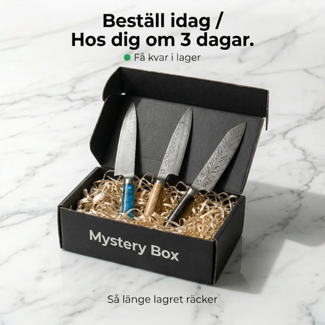 Mystery Box S / 3 slumpmässigt utvalda premiumköksknivar
