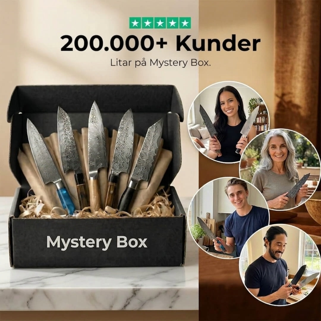 Mystery Box M / 5 slumpmässiga premiumköksknivar