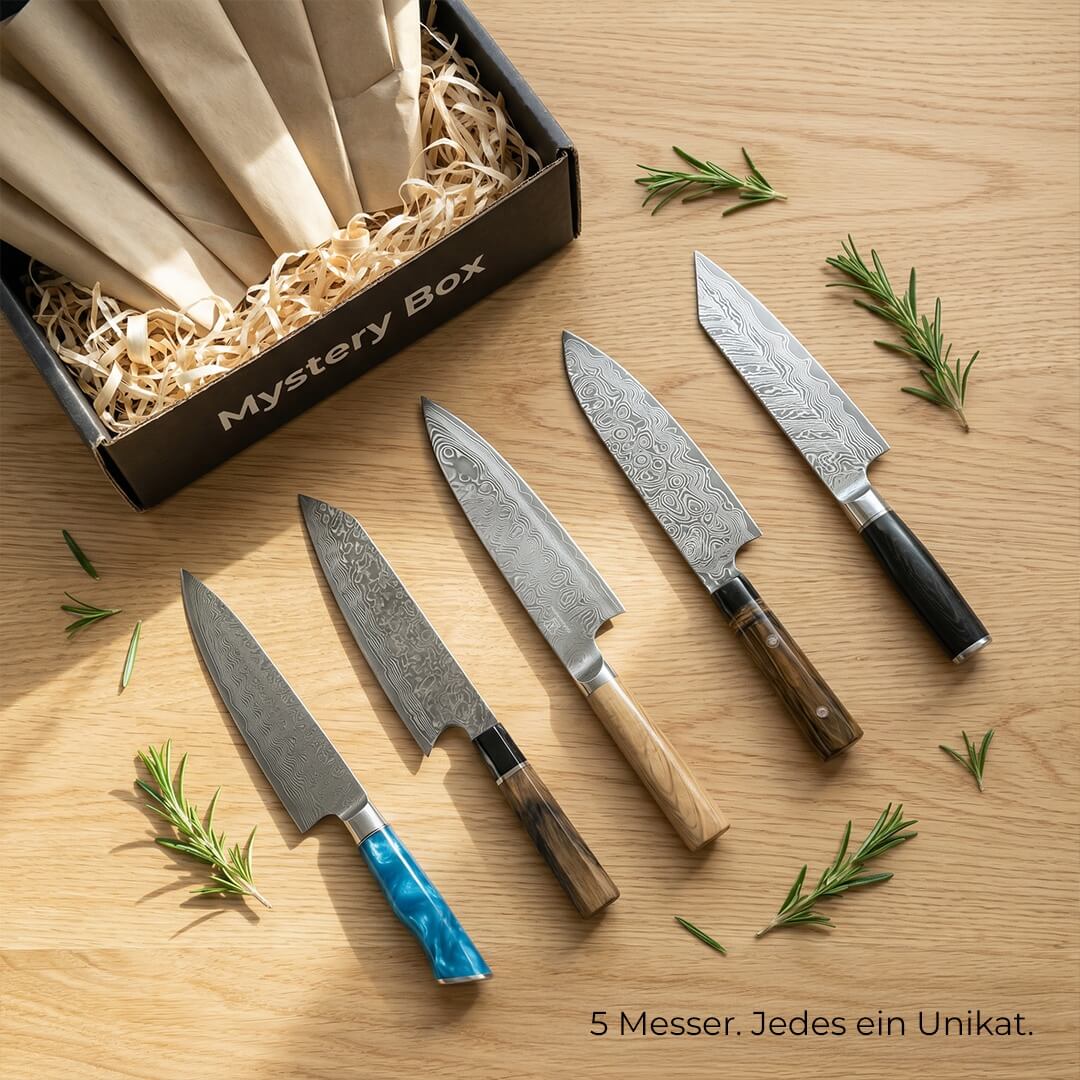 E-Mail: Mystery Box M / 5 slumpmässiga premiumköksknivar