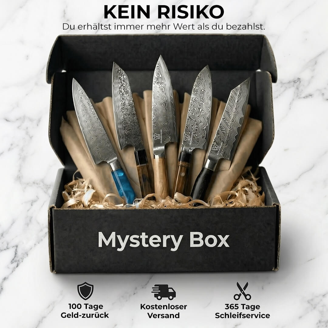 E-Mail: Mystery Box M / 5 slumpmässiga premiumköksknivar
