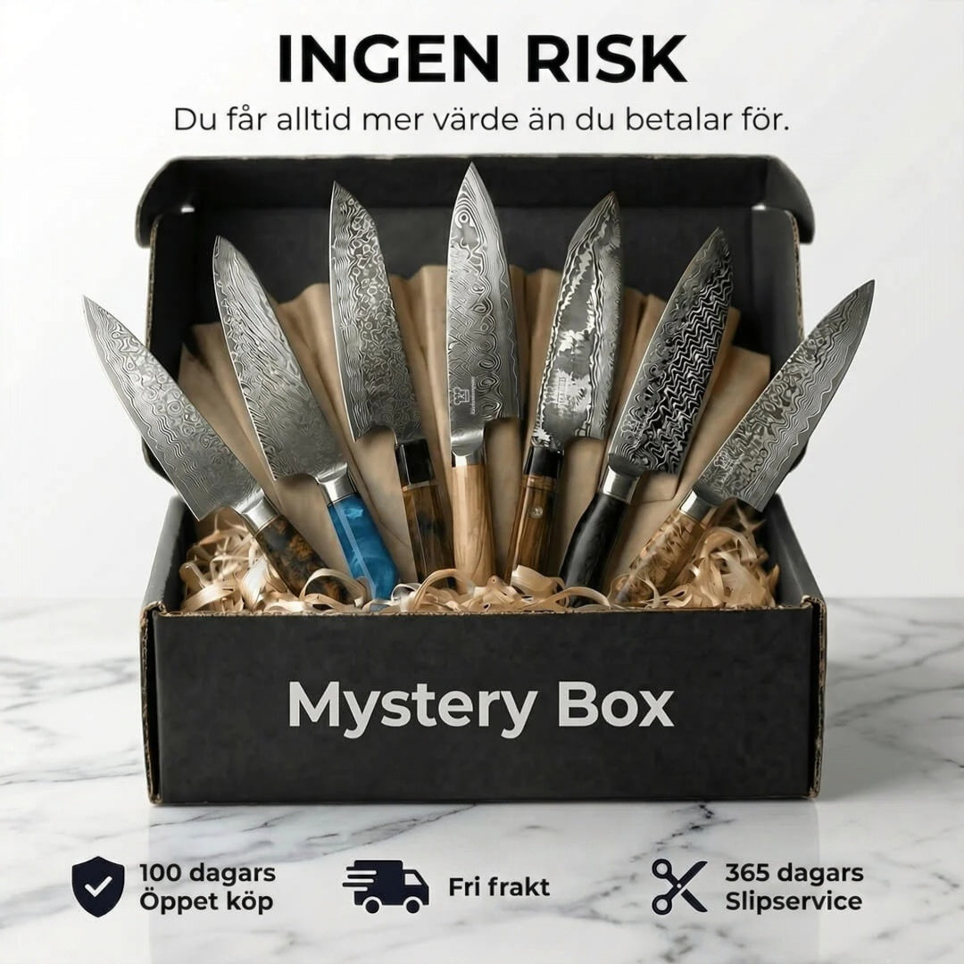 Mystery Box L / 7 slumpmässigt utvalda premiumköksknivar