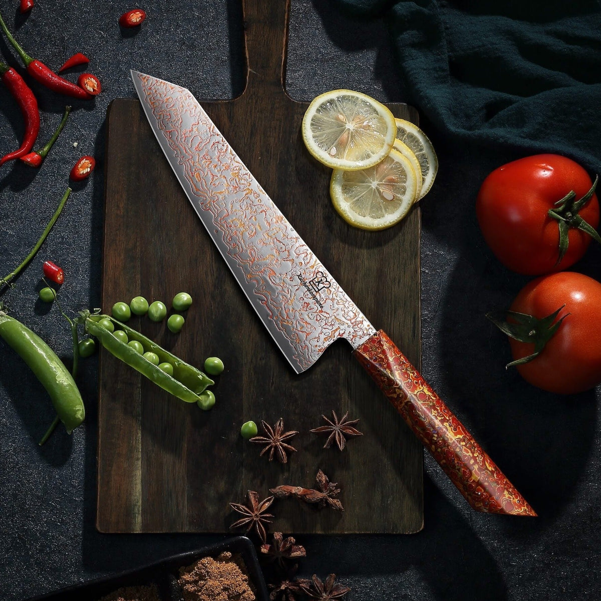 Tokuni Premium kniv i koppar-damast