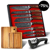 Bestseller Akarui-bundle med knivar, brädor och slip
