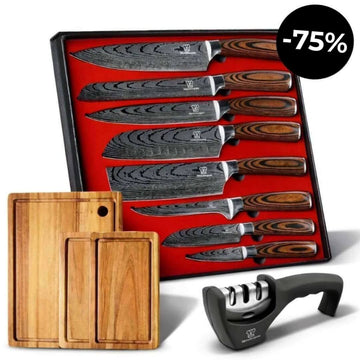 Bestseller Akarui-bundle med knivar, brädor och slip