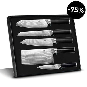 OKAMI knivset 5 delar i damaskenstål