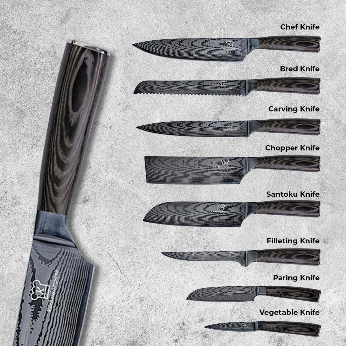 Kurai Knivset Premium 8 delar / VIP