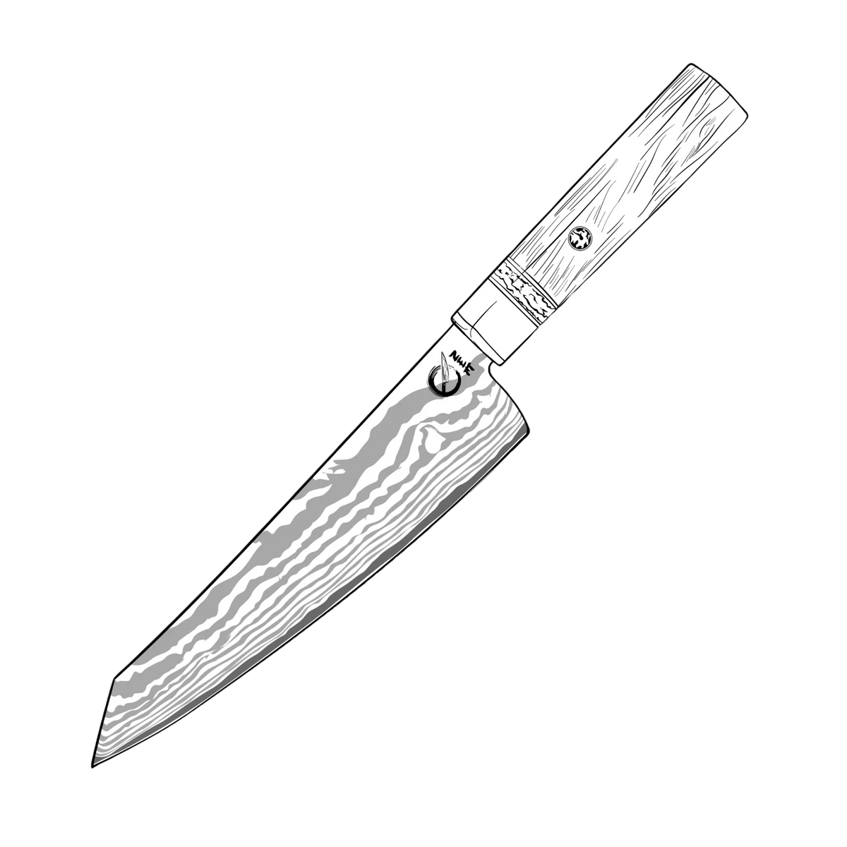 Wankyoku damaskenkniv