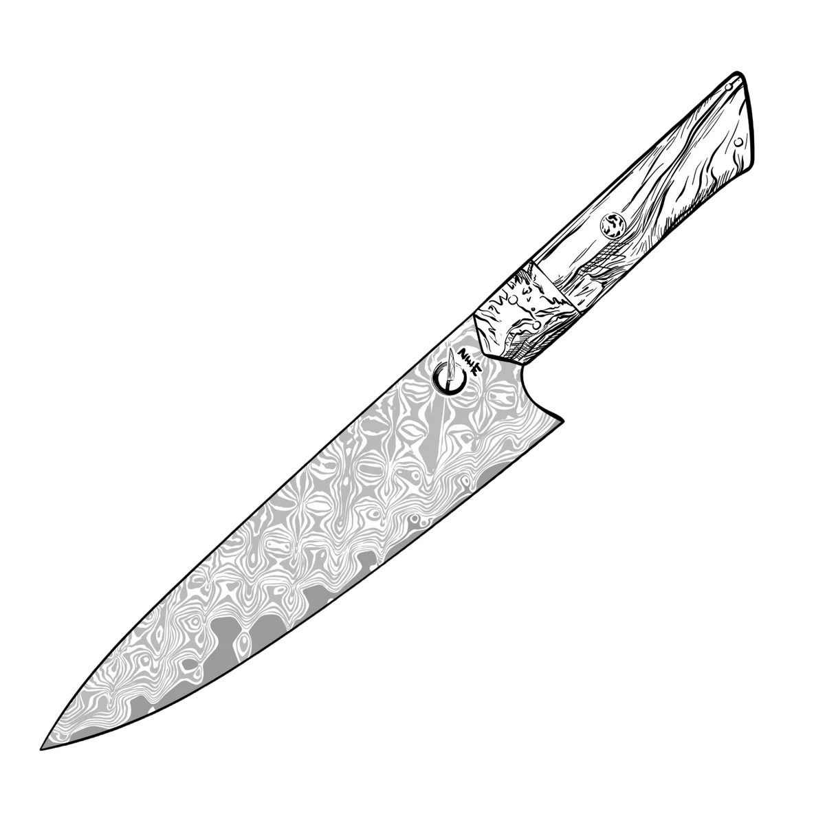 Tanoshi damaskenkniv