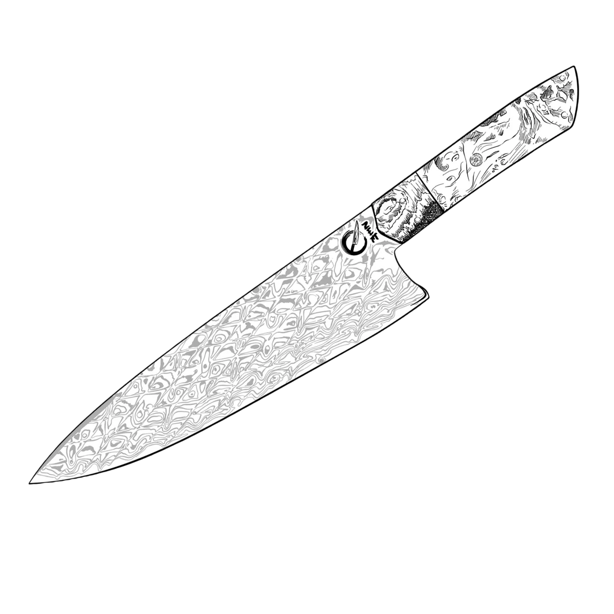Dezato damaskenkniv