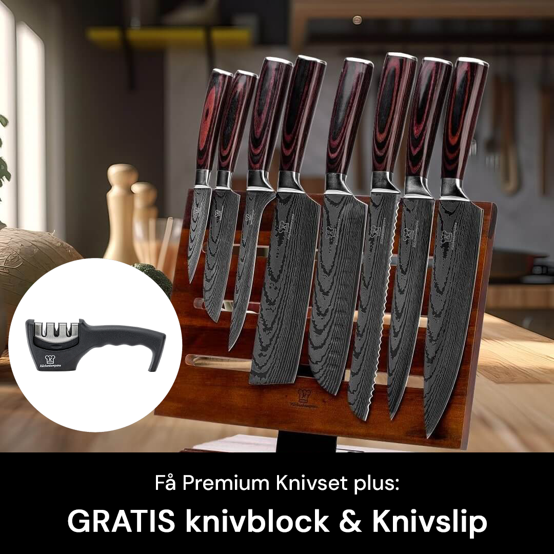 Premium Knivset (+ GRATIS Knivblock & Knivslip)