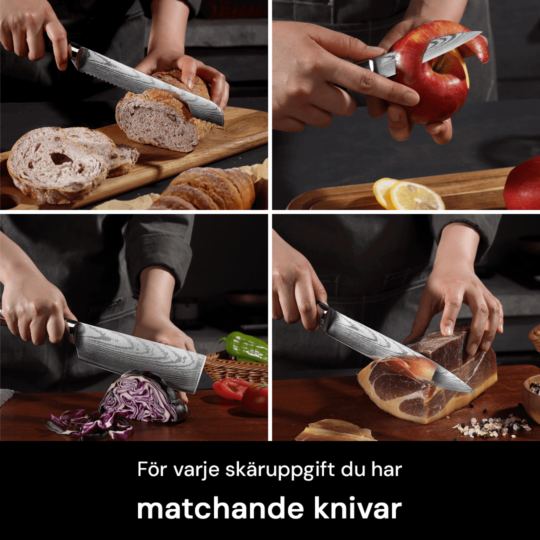 Premium Knivset + Gratis Santoku