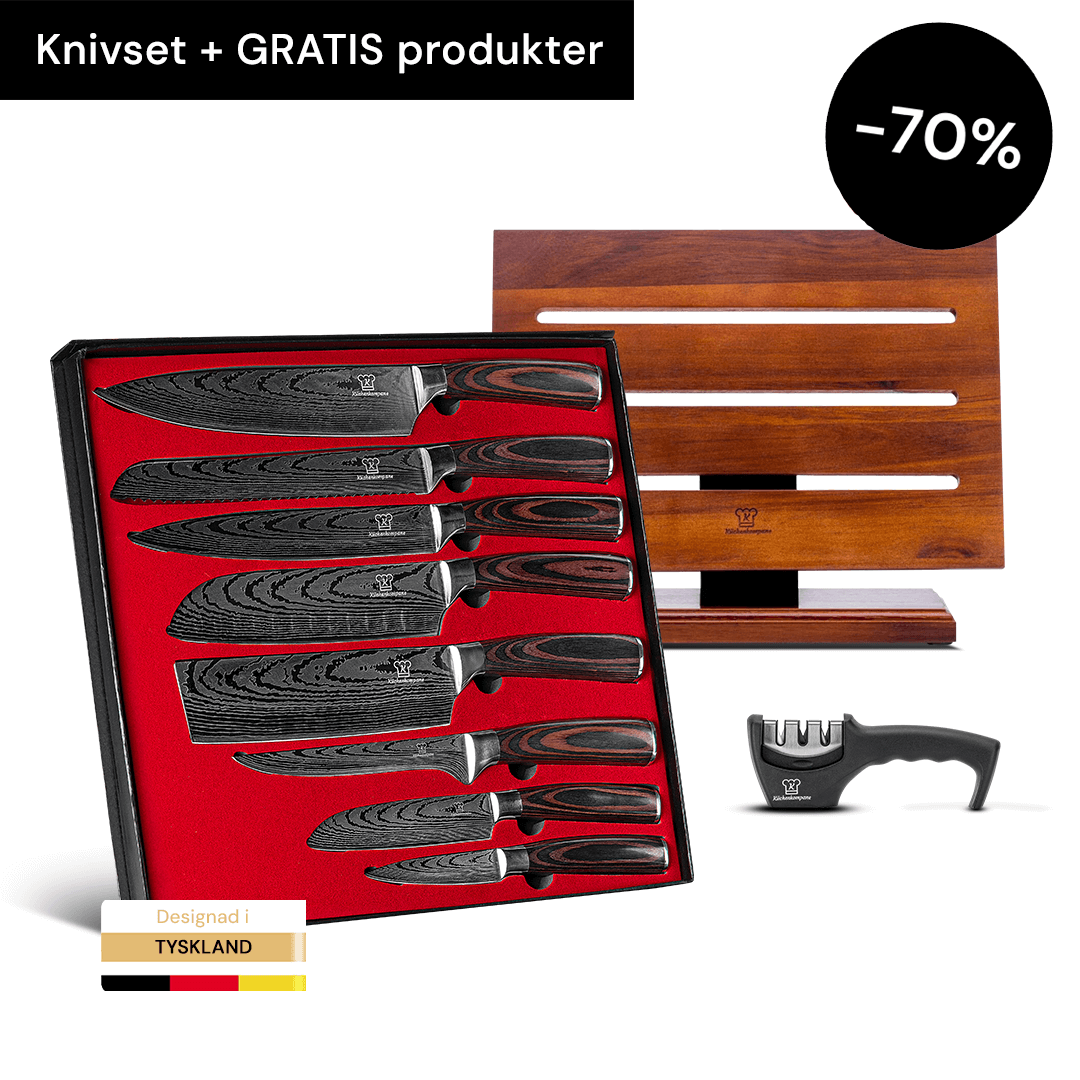 Premium Knivset (+ GRATIS Knivblock & Knivslip)