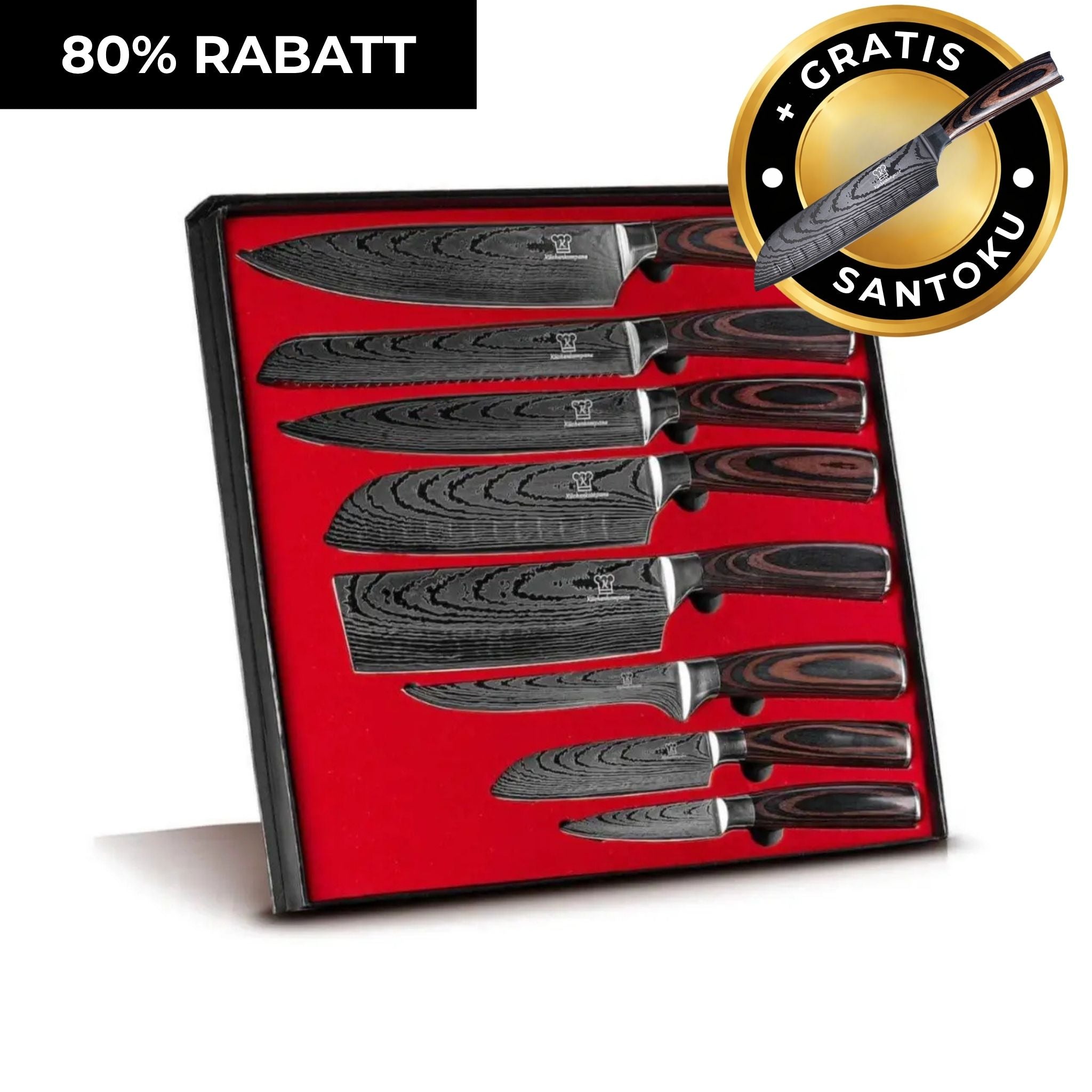 Premium Knivset + Gratis Santoku