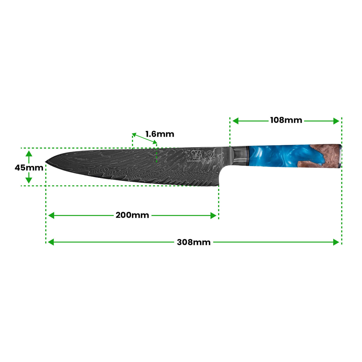 Damast Kockkniv
